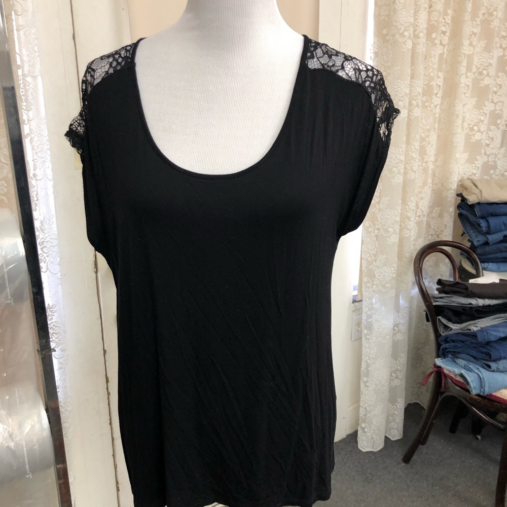 Black top with lace back